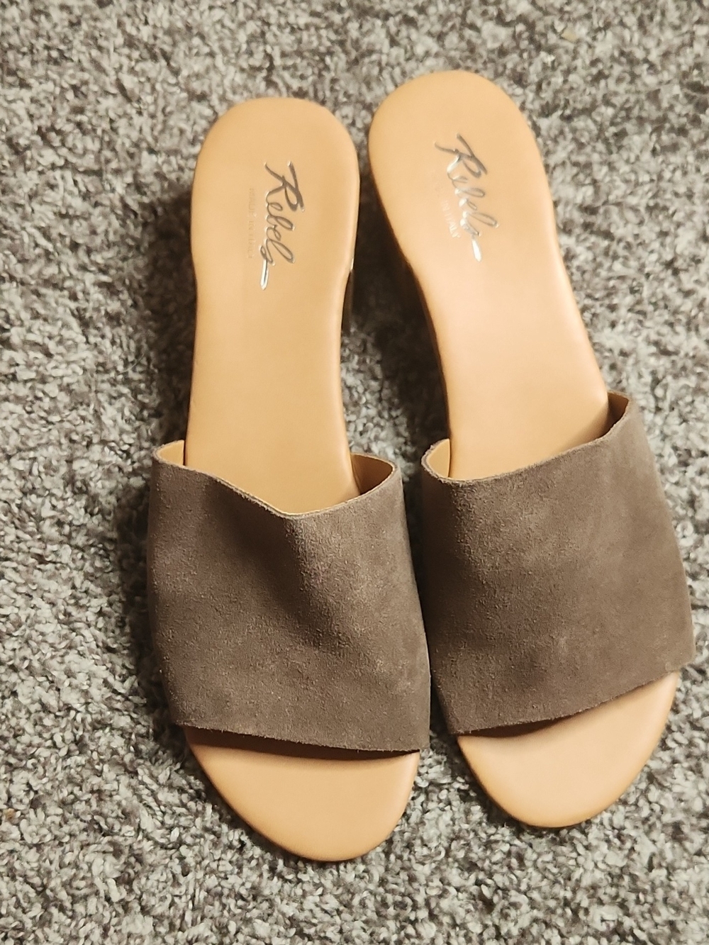 rebels Suede Slide Mules in Dark Brown